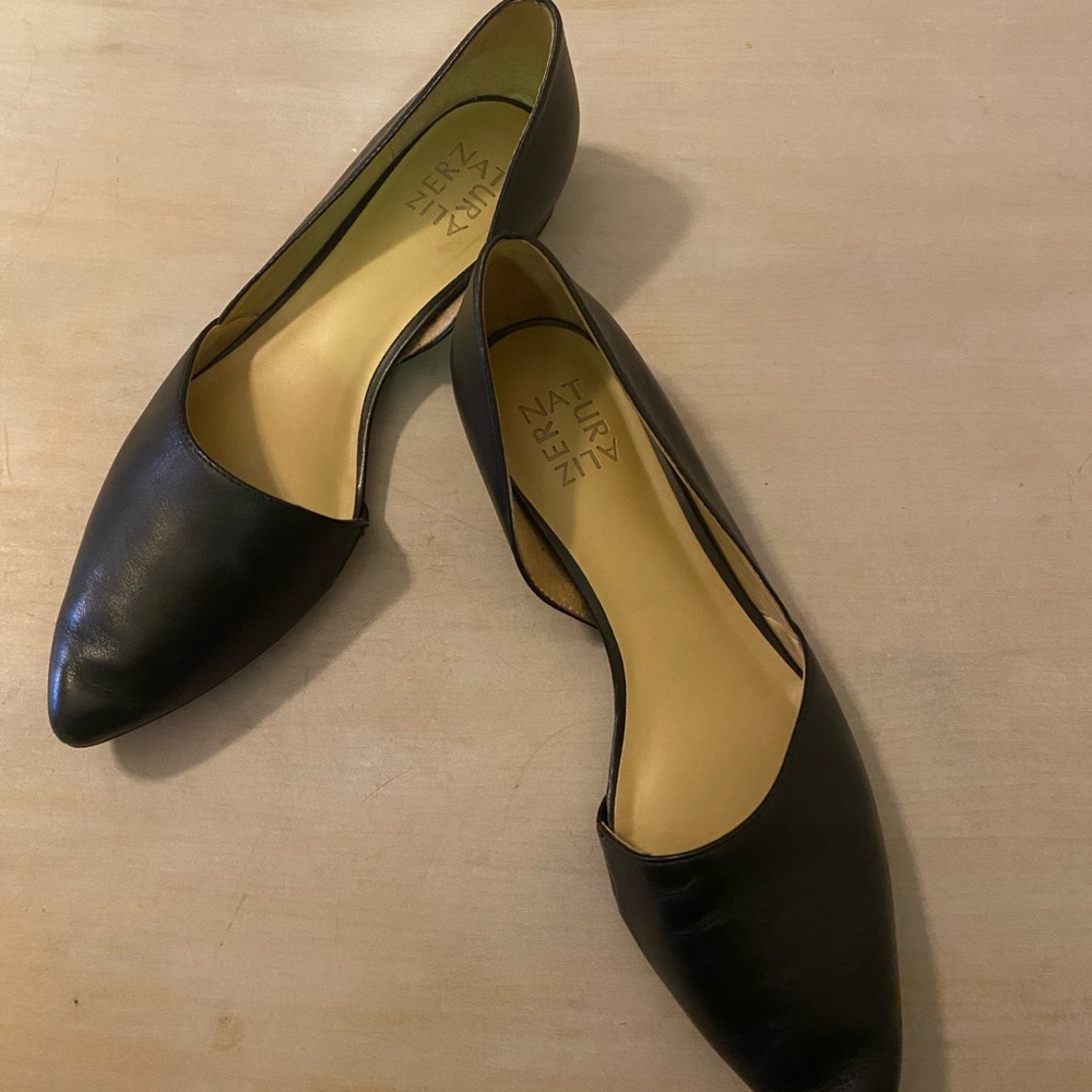 Naturalizer Womens Black Kristin Slip On Casual Dress Flats Size US 8W